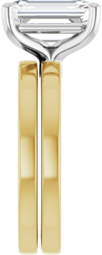 Sužadėtuvių Žiedas „Solitaire“ 14k yellow/white gold Emerald 10mm x 7mm (9)