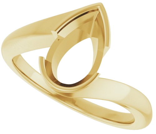 Sužadėtuvių Žiedas „Half-Bezel Solitaire“ 14k yellow gold Pear 10mm x 6mm (5)