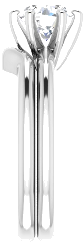 Sužadėtuvių Žiedas „Solitaire“ 585 Baltojo Aukso Round 6.5mm (9)