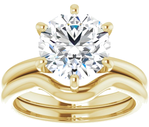 14K Yellow  9 mm Round Solitaire Engagement Ring Mounting (8)