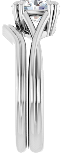 Sužadėtuvių Žiedas „Solitaire“ 585 Baltojo Aukso Oval 8mm x 6mm (9)