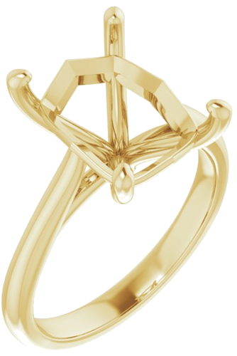 Sužadėtuvių Žiedas „Solitaire“ 585 Geltonojo Aukso Emerald 11mm x 9mm (1)