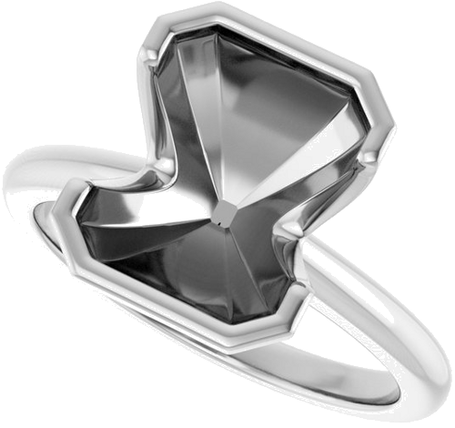 Sužadėtuvių Žiedas „Half-Bezel“ 14k white gold Emerald 10mm x 8mm (5)