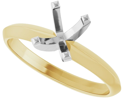 Sužadėtuvių Žiedas „Lightweight Solitaire“ 14k yellow/white gold Elongated Cushion 7mm x 5mm (5)