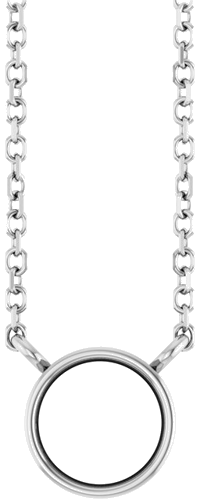 Pakabukas „Bezel-Set Solitaire“ 14k white gold Round 5.8mm (1)