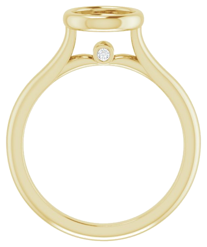 Sužadėtuvių Žiedas „Bezel-Set Accented“ 14k yellow gold Round 6.5mm (2)