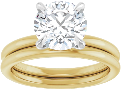 Sužadėtuvių Žiedas „Claw-Prong Solitaire“ 14k yellow/white gold Round 8.2mm (8)
