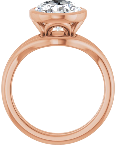 Sužadėtuvių Žiedas „Bezel-Set“ 14k rose gold Oval 11mm x 9mm (7)
