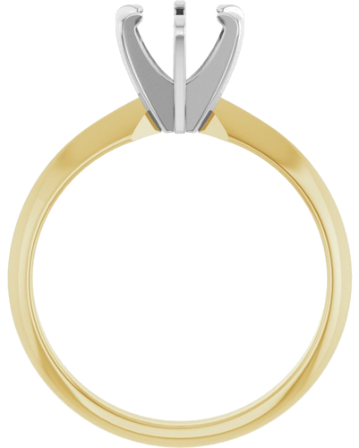 14K Yellow White 6.4 mm Round Solitaire Engagement Ring Mounting (2)