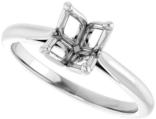 14K White  8x6 mm Oval Solitaire Engagement Ring Mounting (5)