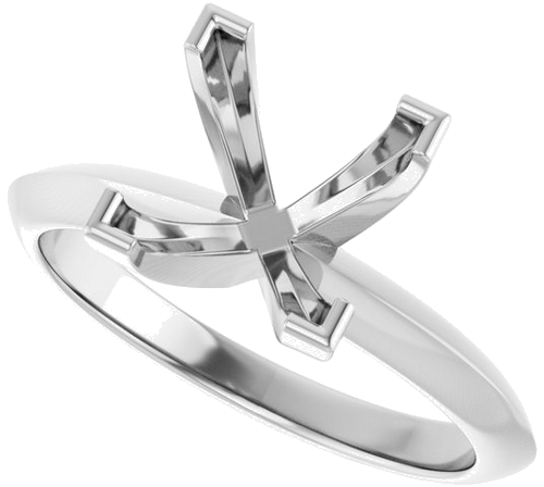 Sužadėtuvių Žiedas „Knife-Edge“ 14k white gold Square 7mm (5)