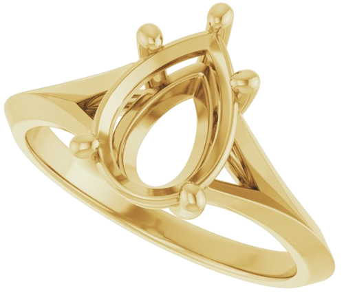 Sužadėtuvių Žiedas „Solitaire Split Shank“ 14k yellow gold Pear 10mm x 7mm (5)