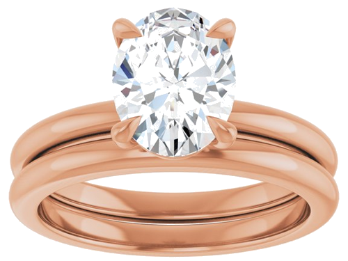 Sužadėtuvių Žiedas „Claw-Prong“ 14k rose gold Oval 9mm x 7mm (8)
