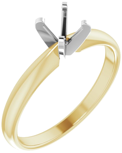 14K Yellow White 5.0-5.3 mm Round Solitaire Engagement Ring Mounting (1)