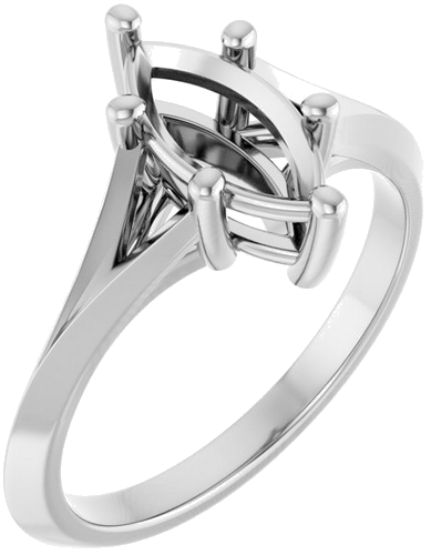 Sužadėtuvių Žiedas „Solitaire Split Shank“ 14k white gold Marquise 10mm x 5mm (1)
