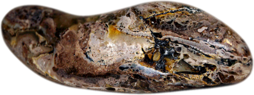 Серый янтарный самородок с металлической рудой 57,95 г (1)