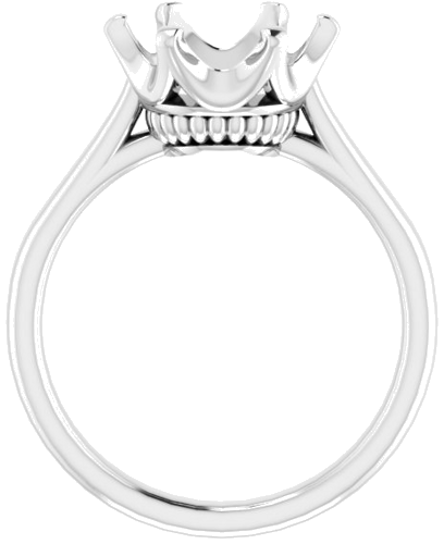 Sužadėtuvių Žiedas „Solitaire“ 10k white gold Round 10mm (2)