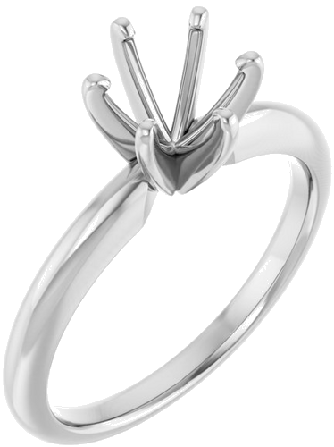 Sužadėtuvių Žiedas „Solitaire“ 950 Platinos Round 6mm x 6.6mm (1)