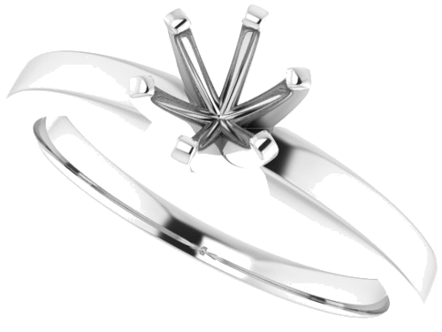 Sužadėtuvių Žiedas „Solitaire“ 925 Sidabro Round 5.5mm (5)