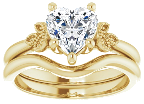 Sužadėtuvių Žiedas „Solitaire“ 585 Geltonojo Aukso Heart Shape 7mm (8)