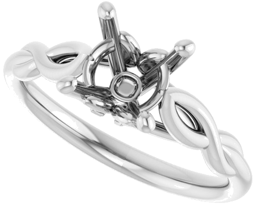 Sužadėtuvių Žiedas „Solitaire“ 585 Baltojo Aukso Round 7.4mm (5)