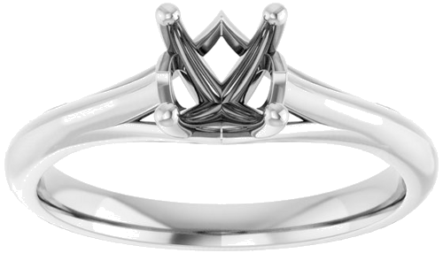 14K White 5.8 mm Round Solitaire Engagement Ring Mounting (3)