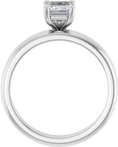 Sužadėtuvių Žiedas 585 Baltojo Aukso Emerald 7mm x 5mm (7)