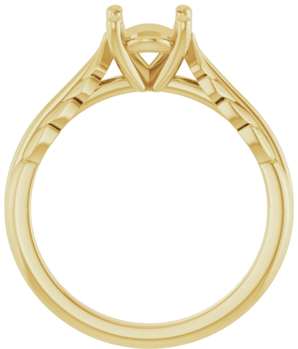 Sužadėtuvių Žiedas „Solitaire Leaf“ 14k yellow gold Oval 8mm x 6mm (2)