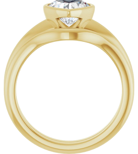 Sužadėtuvių Žiedas „Bezel-Set Solitaire“ 14k yellow gold Heart 7mm (7)