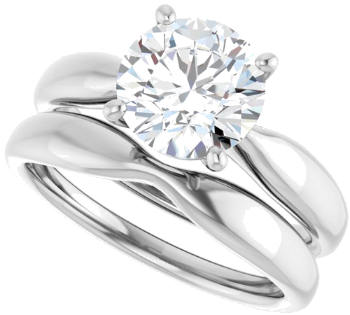 14K White  8 mm Round Solitaire Engagement Ring Mounting (10)