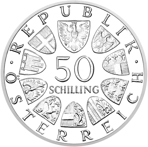 50 Schilling National Bank 1966 Austria silver coin (2)
