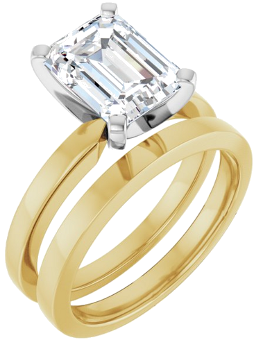 Sužadėtuvių Žiedas „Solitaire“ 585 Baltojo Ir Geltonojo Aukso Emerald 9mm x 7mm (6)