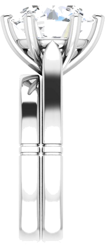 Sužadėtuvių Žiedas „Solitaire“ 585 Baltojo Aukso Round 11mm (9)