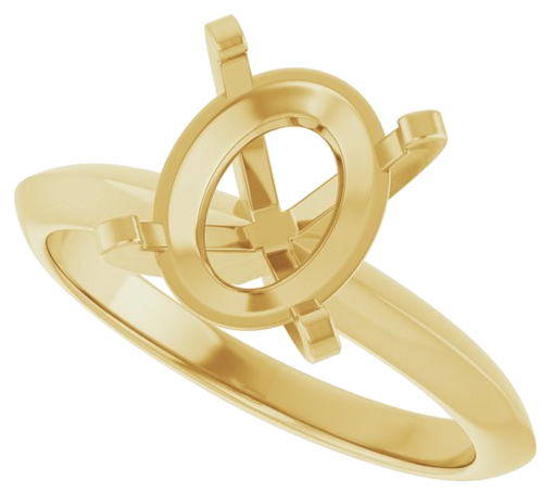 Sužadėtuvių Žiedas „Knife-Edge“ 14k yellow gold Oval 10mm x 8mm (5)