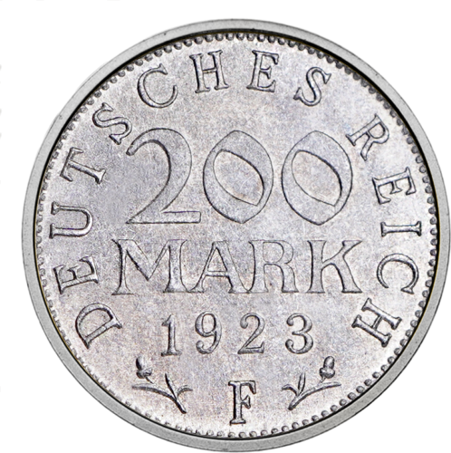 200 Markių 1923 Veimaro Respublika Vokietija Aliuminė moneta (2)