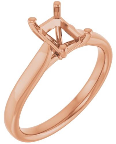 14K Rose 7x5 mm Emerald Engagement Ring Mounting (1)