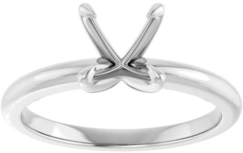 Sužadėtuvių Žiedas „Claw-Prong Solitaire“ 14k white gold Square 5mm (3)