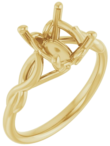 Sužadėtuvių Žiedas „Solitaire Sculptural“ 14k yellow gold Oval 10mm x 8mm (1)