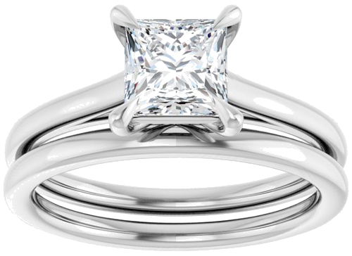 Sužadėtuvių Žiedas „Claw-Pong“ 14k white gold Square 5.5mm (8)