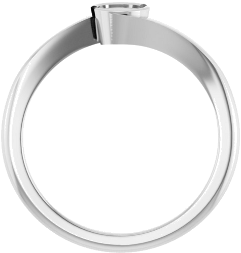 Sužadėtuvių Žiedas „Half-Bezel Solitaire“ 14k white gold Round 4.1mm (2)