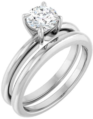 Sužadėtuvių Žiedas „Claw-Prong Solitaire“ 14k white gold Round 5.8mm (6)