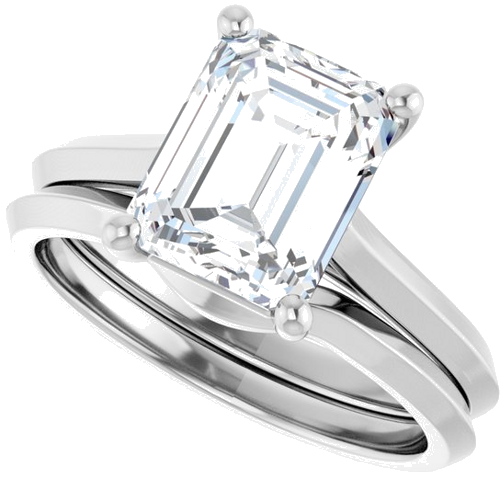 Sužadėtuvių Žiedas „Claw-Prong“ 950 Platinos Emerald 9mm x 7mm (10)
