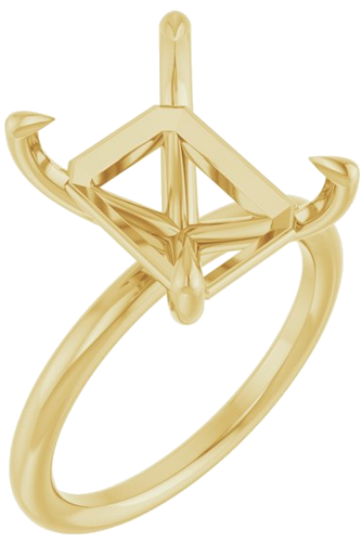 Sužadėtuvių Žiedas „Claw-Prong Solitaire“ 14k yellow gold Emerald 12mm x 10mm (1)