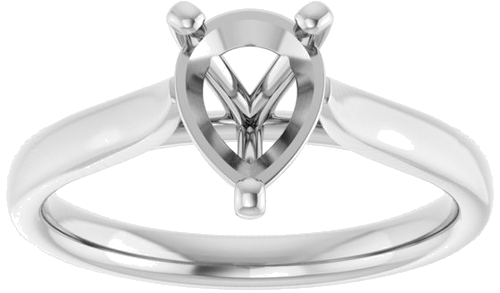 Sužadėtuvių Žiedas „Solitaire“ 585 Baltojo Aukso Pear Shape 8mm x 6mm (3)