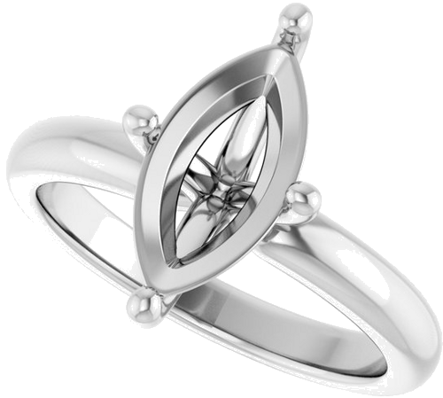Sužadėtuvių Žiedas 14k white gold Marquise 12mm x 6mm (5)