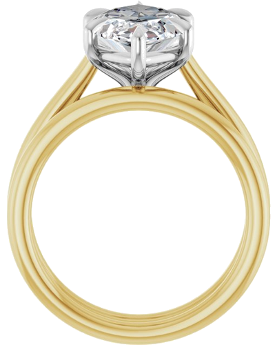 Sužadėtuvių Žiedas „Claw-Pong“ 14k yellow/white gold Marquise 16mm x 8mm (7)