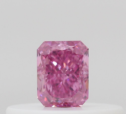 0.15 carat Fancy Vivid Purplish Pink-SI1 Natūralus Radiant Deimantas (1)