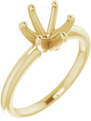 Sužadėtuvių Žiedas „Solitaire“ 585 Geltonojo Aukso Round 7.4mm (1)