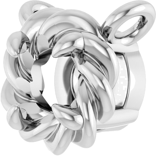 Pakabukas „Claw-Prong Rope“ 14k white gold Round 3mm (2)