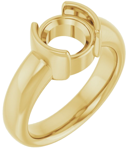 Sužadėtuvių Žiedas „Half-Bezel Solitaire“ 14k yellow gold Round 8mm (1)